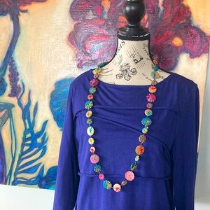 SYLCA DESIGNS Art-to-Wear Necklace Multi-Color Wrapped Wooden Beads